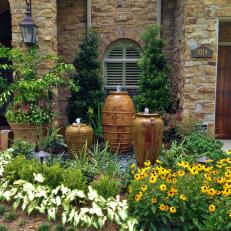 Front Garden With Pot Fountains