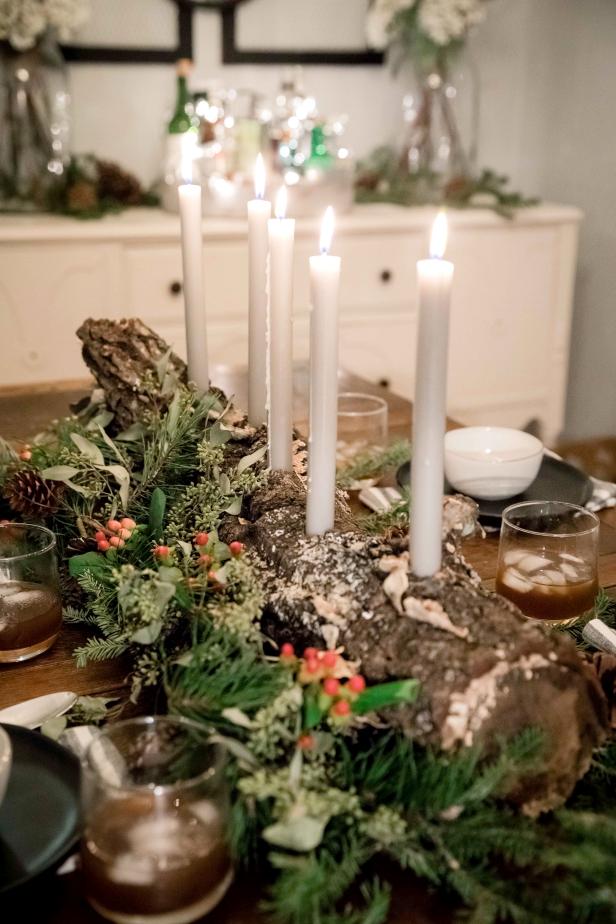 How To Make A Holiday Candle Centerpiece From Salvaged Log - Diy Candle Centerpiece Ideas