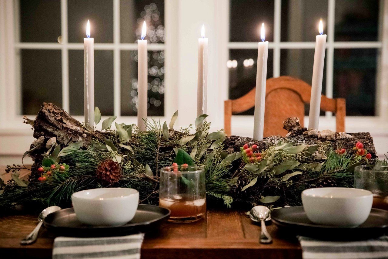 How to Make a Holiday Candle Centerpiece From a Salvaged Log | HGTV