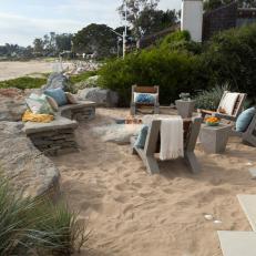 Beachfront Fire Pit With Bench