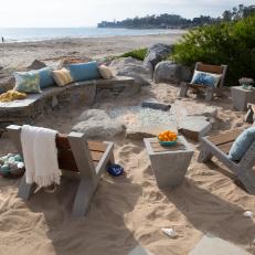Seaside Fire Pit With Armchairs