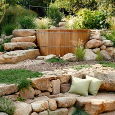 Hot Tub and Stone Benches 