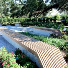 Bench in New Orleans Botanical Garden Arrival Garden