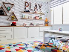 Geometric Playroom with Bold Colors