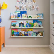 Easily Accessible Library in Adventure Themed Nursery