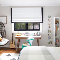 Contemporary Black and White Boy's Bedroom