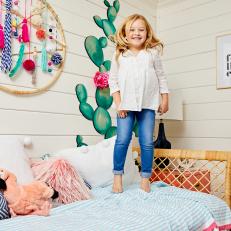 Eclectic Girl's Room Balances Neutral Hues, Bohemian Style