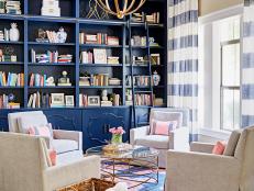 Blue and Pink Transitional Library