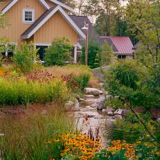 Stream and Garden at Crystal Mountain Resort