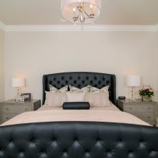Neutral Bedroom With Black Upholstered Bed