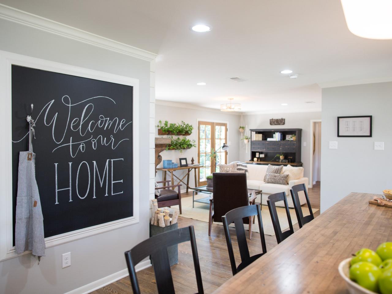 Contemporary Neutral Kitchen With Large Chalkboard Hgtv