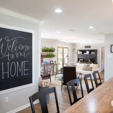 Contemporary Neutral Kitchen with Large Chalkboard