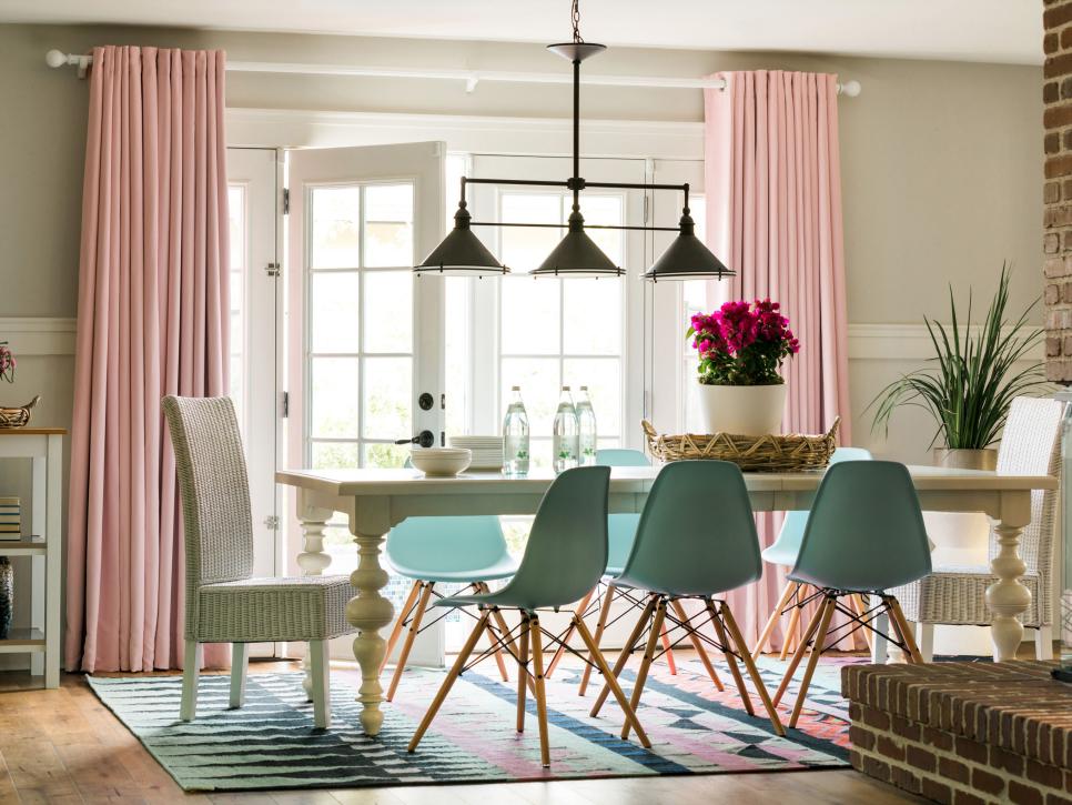 HGTV Spring House 2017: Transitional Dining Room With Pastel Palette