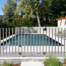 Simple, Modern Fence Keeps Pool Space Safe