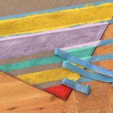 How to Paint Stripes on an Outdoor Rug: Remove Tape