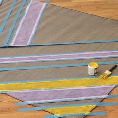 How to Paint Stripes on an Outdoor Rug: Continue Painting Stripes