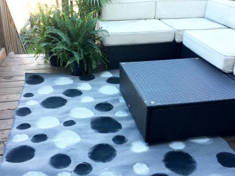 How to Paint Mod Black and White Dots on a Basic Rug