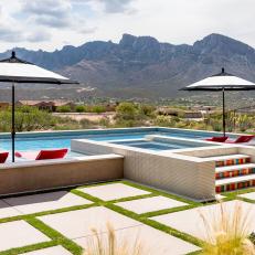 Contemporary Pool Overlooks Santa Catalina Mountains