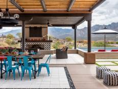Contemporary Meets Rustic Outdoor Living Space