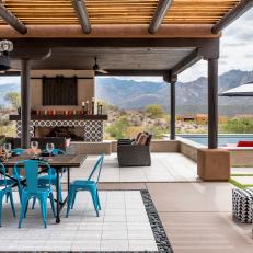 Contemporary Meets Rustic Outdoor Living Space