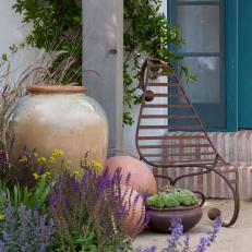 Container Garden and Metal Chair