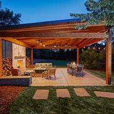 Cozy, Covered Patio for Lounging and Dining