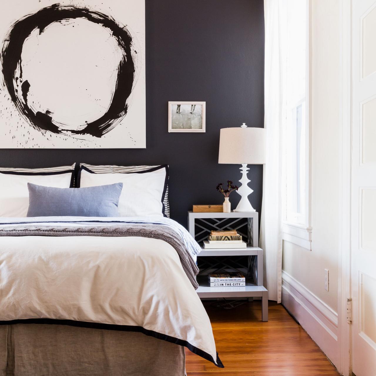 Black white store and navy bedroom