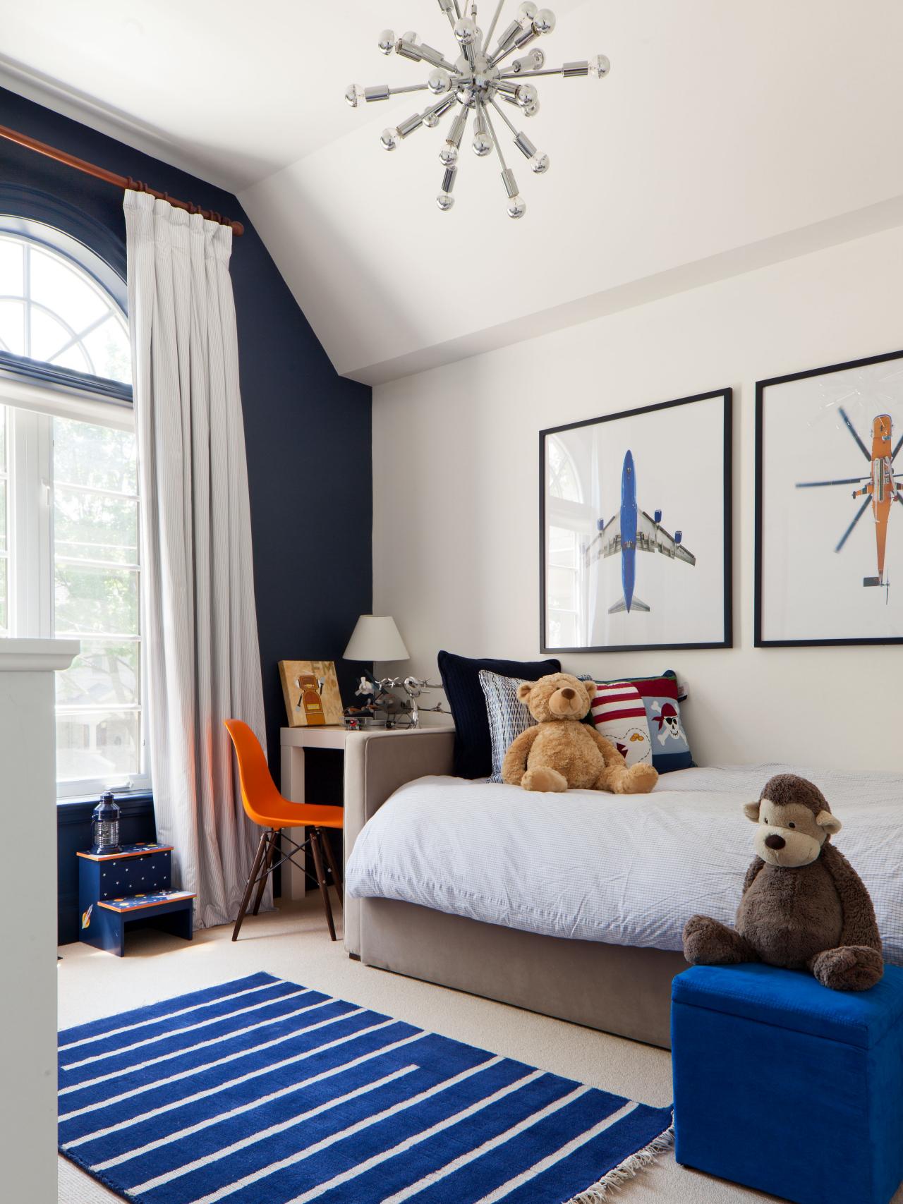 Black white clearance navy bedroom