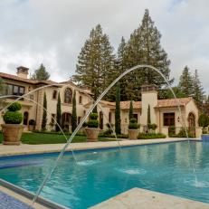 Fountains Arch Over Formal Pool