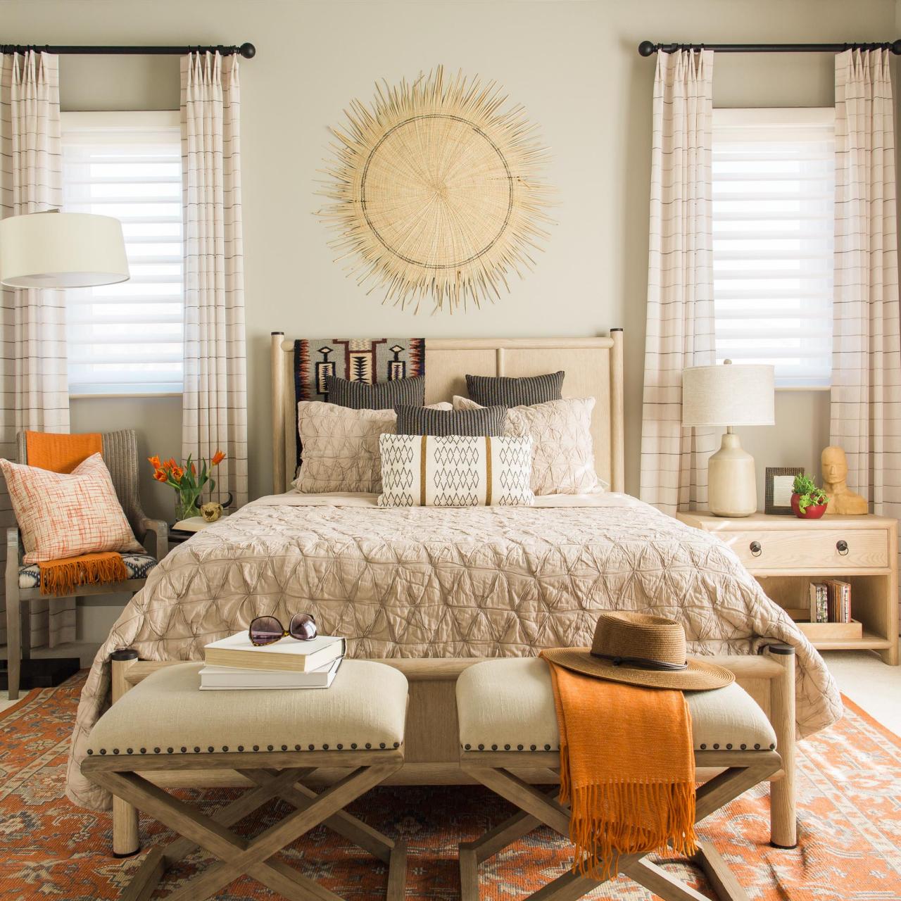 Bed in between windows top