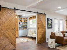 Playroom/Guest Room With Barn Doors