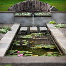 Koi Pond Surrounded by Antique Pavers