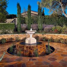 Traditional Patio With Classic Water Feature