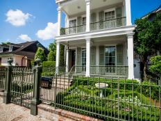 Traditional Exterior With Fence, Boxwood Garden