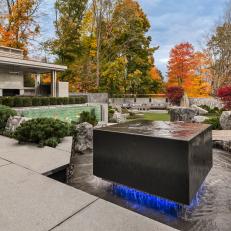 Sleek Water Feature in Contemporary Outdoor Living Space