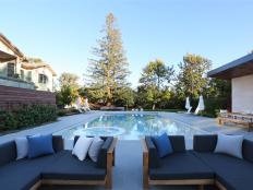 Contemporary Outdoor Furniture Beside Pool