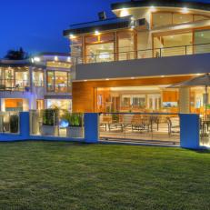Contemporary Beach Home at Night
