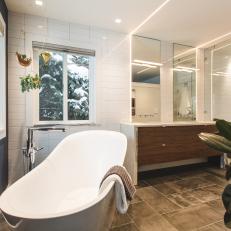Master Bathroom With Hanging Plants