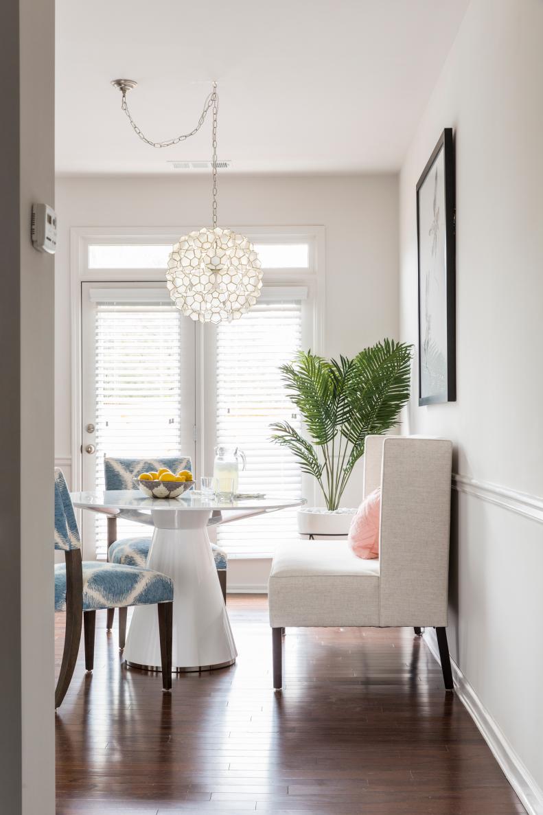 Dining Room With White Bench