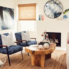 Eclectic Living Room Mixes Textures and Patterns