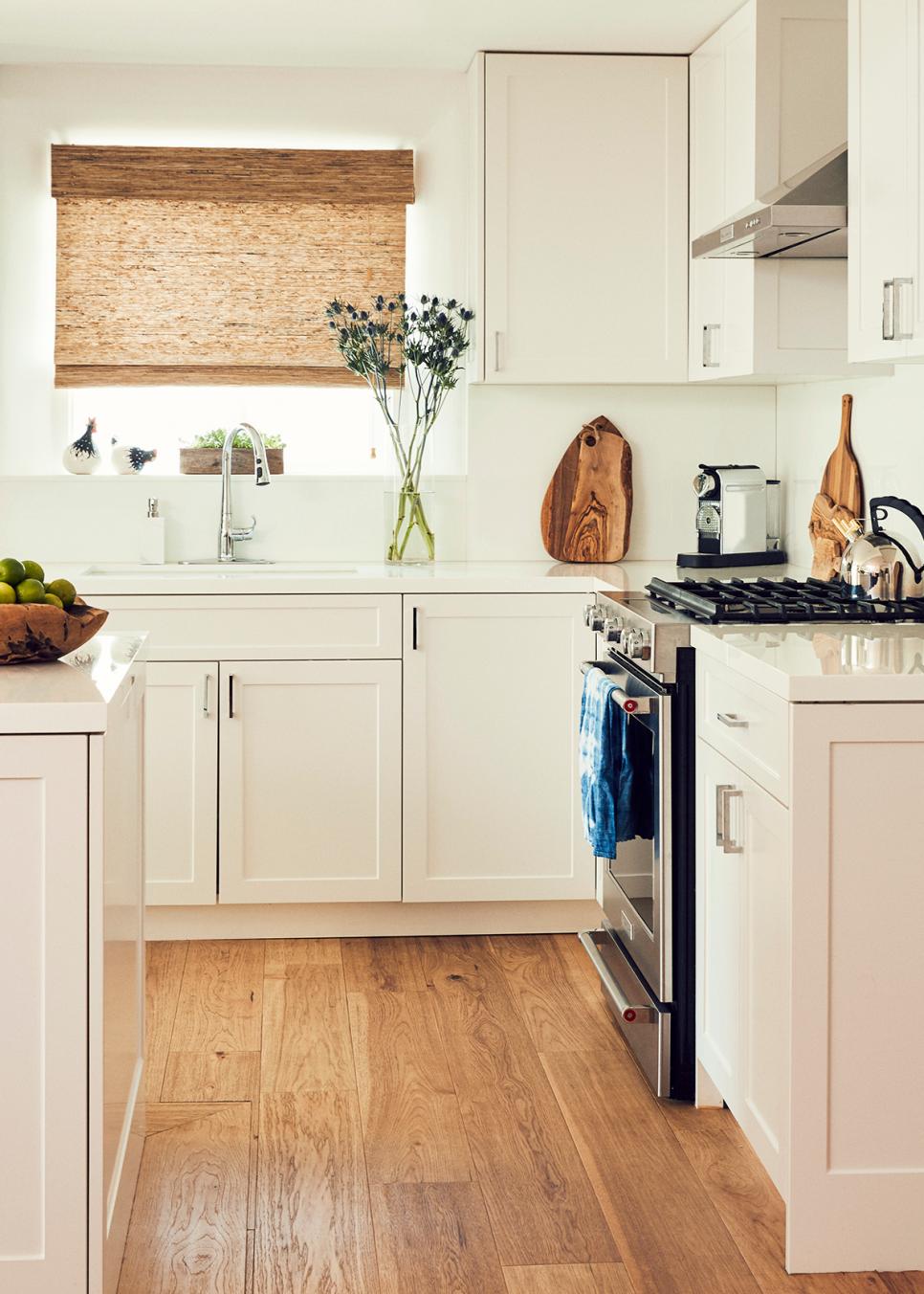 All-White, Contemporary Bungalow Kitchen | HGTV