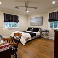 Boy's Bedroom With Hardwood Flooring