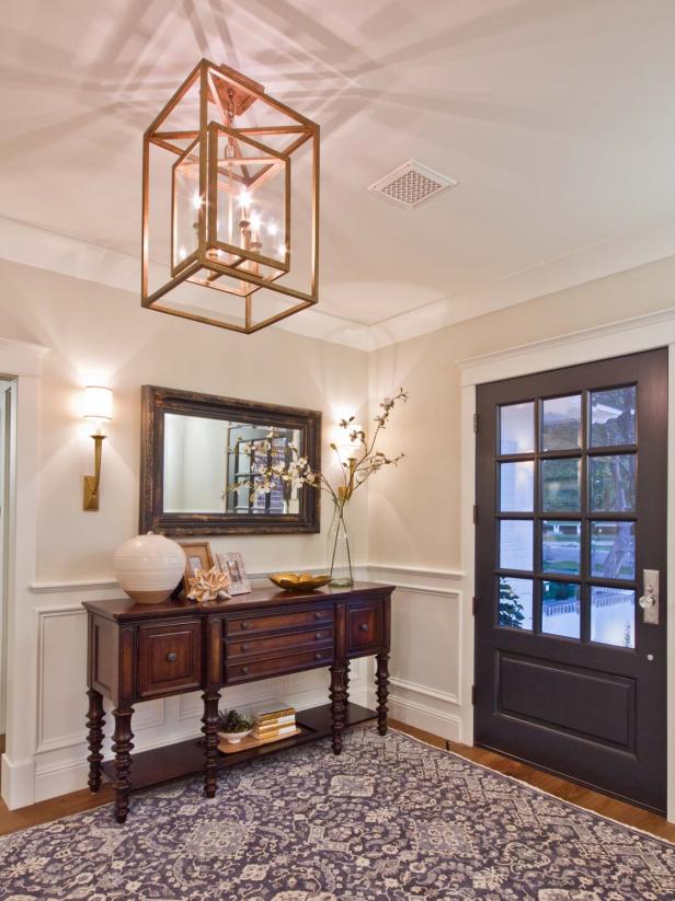 Warm Entryway With Wainscoting