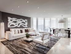 Gray and White Contemporary Living Room