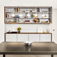 Chic Dining Room With Open Shelving