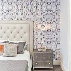 Stylish, Contemporary Bedroom With Graphic Accent Wall