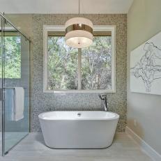 Neutral Spa Bathroom With Oval Tub