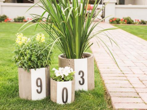Make Your Own Modern House Number Planters