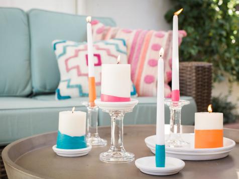 How to Make Colorful, Crayon-Dipped Citronella Candles