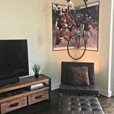 Contemporary Living Room for Cycling Enthusiast 